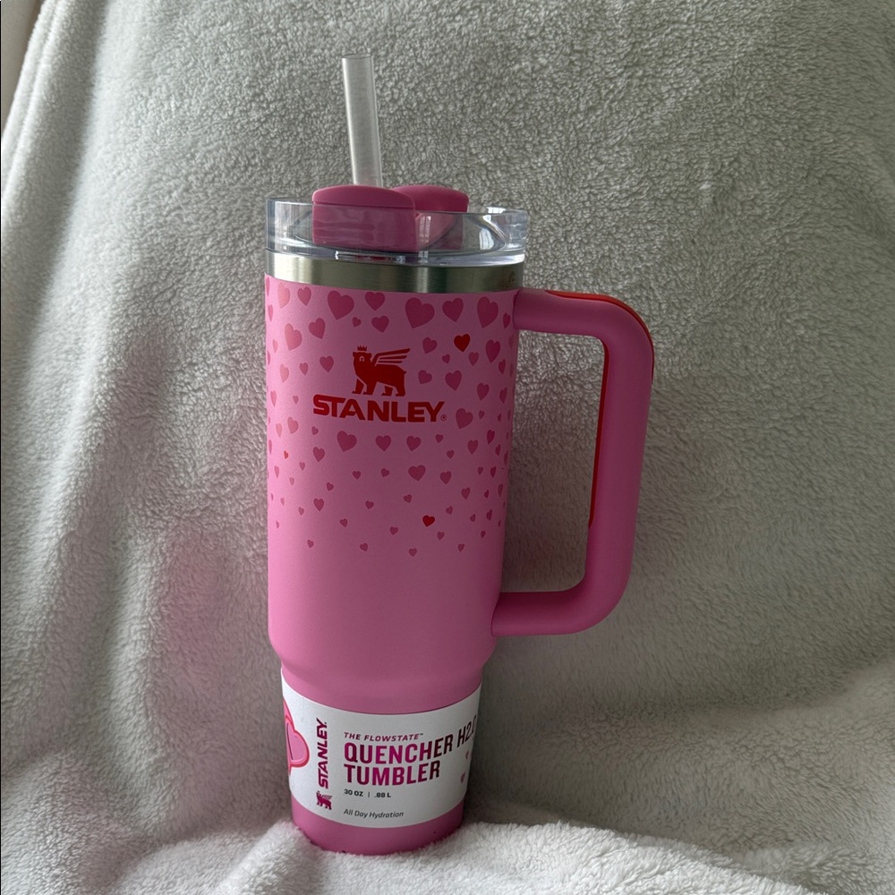 Stanley Pink Heart Quencher Tumbler